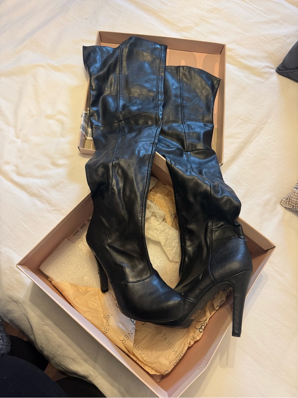 BCBGeneration Black Over-the-Knee Stiletto Boots